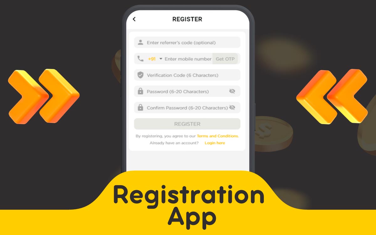 How to register in the 96in mobile application